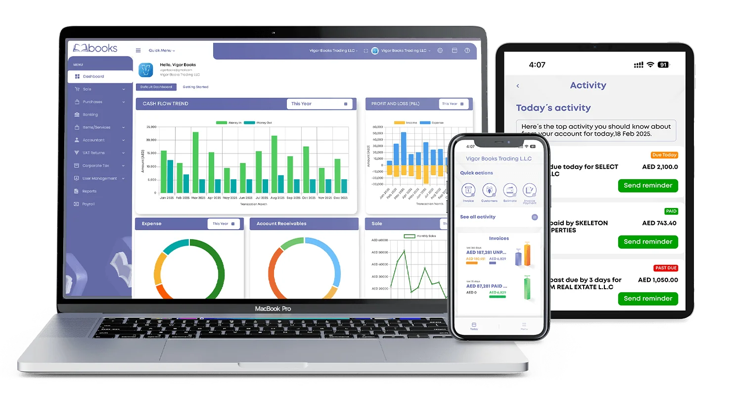 Vigorbooks Dashboard